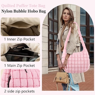 Foto 4 | Foto 4 | Bandolera Iqimott, Acolchada, Acolchada, De Nailon, Color Rosa Burbuja - Venta Internacional.