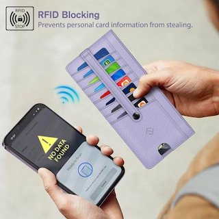 Foto 6 | Foto 6 | Tarjetero Fintie Slim Con Bloqueo Rfid, Color Lila - Venta Internacional.