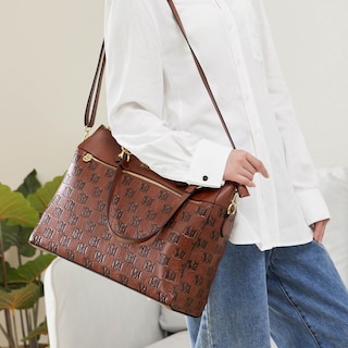 Foto 5 | Foto 5 | Bolso Badgley Mischka Madalyn De Piel Vegana Para Viaje, Color Canela - Venta Internacional.