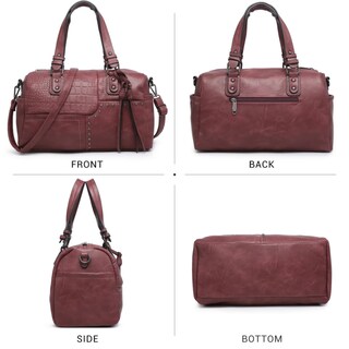 Foto 2 | Foto 2 | Bolso Tipo Barril Dasein Para Mujer, Piel Vegana Suave, Color Morado - Venta Internacional.