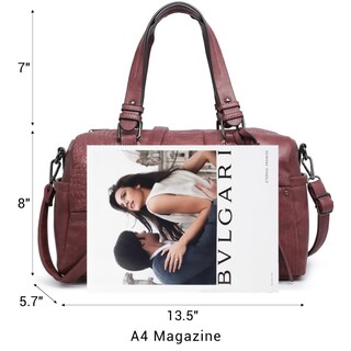 Foto 3 | Foto 3 | Bolso Tipo Barril Dasein Para Mujer, Piel Vegana Suave, Color Morado - Venta Internacional.