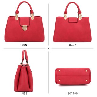 Foto 4 | Foto 4 | Bolso Dasein, Cartera Con Asa En La Parte Superior, Bolso De Mano, Piel Vegana Roja - Venta Internacional.