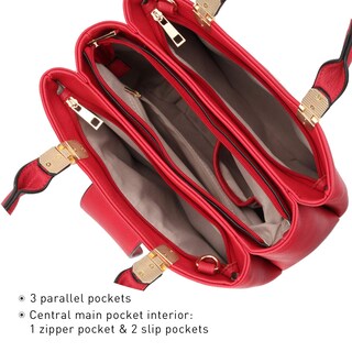 Foto 5 | Foto 5 | Bolso Dasein, Cartera Con Asa En La Parte Superior, Bolso De Mano, Piel Vegana Roja - Venta Internacional.