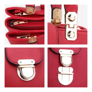 Foto 6 | Foto 6 | Bolso Dasein, Cartera Con Asa En La Parte Superior, Bolso De Mano, Piel Vegana Roja - Venta Internacional.