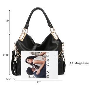 Foto 4 | Foto 4 | Bolso Dasein Monederos Para Mujer De Piel Vegana Hobo Black - Venta Internacional.