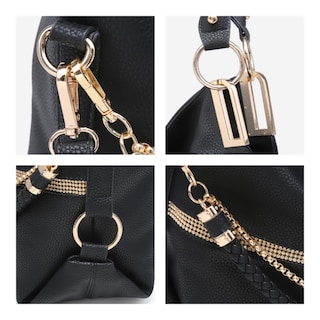 Foto 6 | Foto 6 | Bolso Dasein Monederos Para Mujer De Piel Vegana Hobo Black - Venta Internacional.