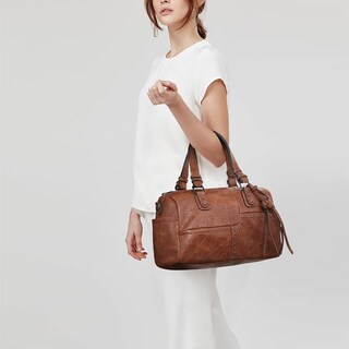 Foto 6 | Foto 6 | Bolso Dasein De Piel Vegana Suave Para Mujer, Color Café - Venta Internacional.