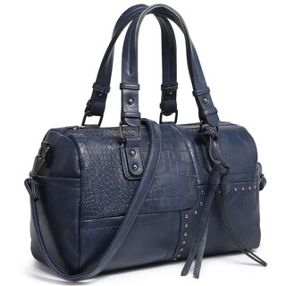 Foto 1 | Foto 1 | Bolso Tipo Barril Dasein Para Mujer, Piel Vegana Suave, Color Azul Marino - Venta Internacional.