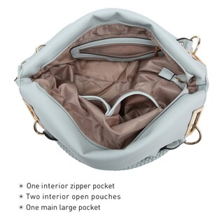 Foto 5 | Foto 5 | Bolso Hobo Dasein De Cuero Vegano Con Strass Para Mujer, Color Azul Claro - Venta Internacional.