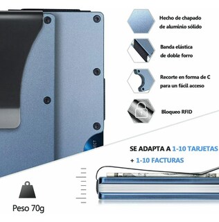 Foto 2 | Foto 2 | Xtellar Cartera Unisex Ultra Delgada De Aluminio Con Tecnología Rfid Y Clip De Billetes