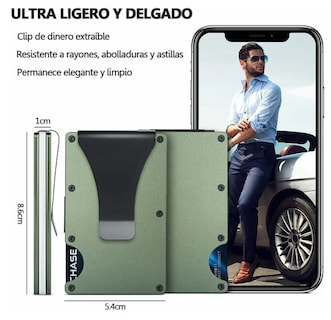 Foto 3 | Foto 3 | Xtellar Cartera Unisex Ultra Delgada De Aluminio Con Tecnología Rfid Y Clip De Billetes