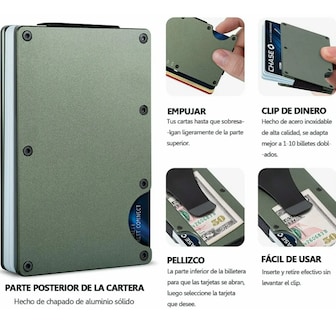 Foto 4 | Foto 4 | Xtellar Cartera Unisex Ultra Delgada De Aluminio Con Tecnología Rfid Y Clip De Billetes