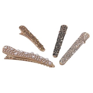 Foto 2 | Foto 2 | Pinzas Para El Cabello Huoguo 4 Tono Dorado Con Diamantes De Imitación Y Perlas De Cristal - Venta Internacional.
