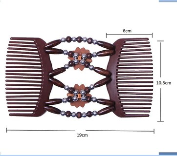 Foto 2 | Foto 2 | Peineta Mágica De Madera Con Doble Pinza Elástica Para El Cabello - Venta Internacional.