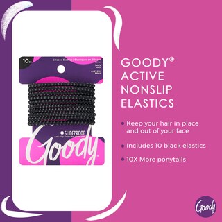 Foto 2 | Foto 2 | Corbata Para El Pelo Goody, Antideslizante, Negra, 4 Mm, Para Cabello Mediano, 10 Unidades - Venta Internacional.