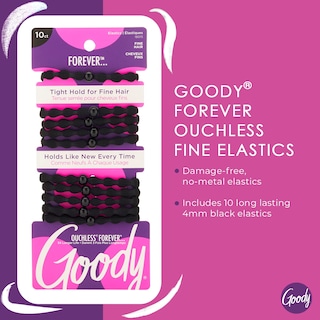 Foto 2 | Foto 2 | Corbata Para El Pelo Goody Forever, Elástica Fina, Sin Bolsa, 4 Mm, 10 Unidades - Venta Internacional.