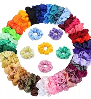 Foto 1 | Foto 1 | Scrunchies de Satén Multicolor 60 Piezas