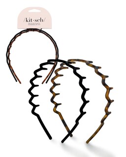 Foto 1 | Foto 1 | Diademas Kitsch En Zigzag De Plástico Reciclado, 2 Unidades, Negras Y Turquesas - Venta Internacional.