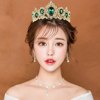 Foto 2 | Foto 2 | Tiara Con Forma De Corona Nupcial Huoguo Lujosa Con Diamantes De Imitación De Cristal - Venta Internacional.