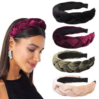 Foto 5 | Foto 5 | Diademas Huoguo Para Mujer  Diademas De Terciopelo Trenzado  4 Unidades - Venta Internacional.