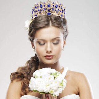 Foto 2 | Foto 2 | Tiara Con Forma De Corona Nupcial Huoguo Lujosa Con Diamantes De Imitación De Cristal - Venta Internacional.