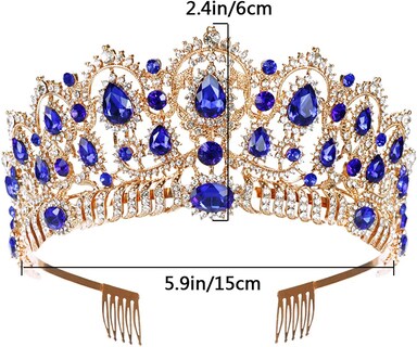 Foto 3 | Foto 3 | Tiara Con Forma De Corona Nupcial Huoguo Lujosa Con Diamantes De Imitación De Cristal - Venta Internacional.
