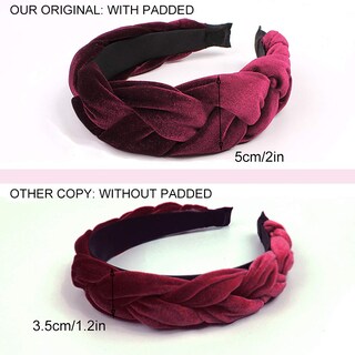Foto 1 | Foto 1 | Diademas Huoguo De Terciopelo Ancho Trenzado Para Mujer 4 Piezas - Venta Internacional.