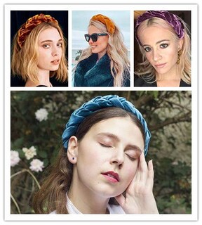 Foto 2 | Foto 2 | Diademas Huoguo De Terciopelo Ancho Trenzado Para Mujer 4 Piezas - Venta Internacional.