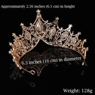 Foto 4 | Foto 4 | Tiara Con Forma De Corona Para Mujer Y Niña Estilo Reina Barroca Color Dorado - Venta Internacional.