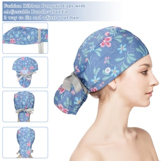 Foto 5 | Foto 5 | Gorros De Lactancia Scrub Caps Honoson Para Mujer Con Botones, 6 Unidades - Venta Internacional.