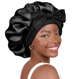 Foto 1 | Foto 1 | Gorro De Satén Yanibest Para Dormir Con Pelo Forrado De Seda Negro - Venta Internacional.