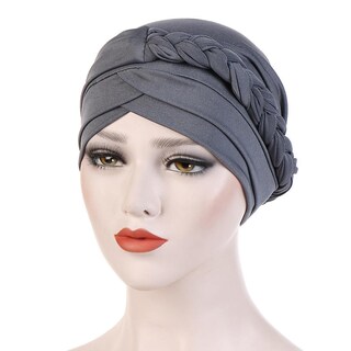 Foto 2 | Foto 2 | Gorro Huoguo Para Mujer Trenzado Liso Indio Con Volantes Con Volantes Quimio - Venta Internacional.
