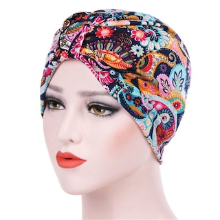 Foto 3 | Foto 3 | Gorro Con Turbante Huoguo India Musulmán Floral De Algodón Para Mujer - Venta Internacional.