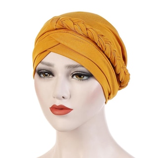 Foto 2 | Foto 2 | Gorro Huoguo Para Mujer  Trenzado Liso  Indio  Con Volantes  Con Volantes  Quimio - Venta Internacional.