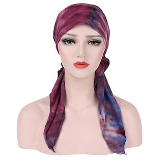 Foto 4 | Foto 4 | Turbante Indio Musulmán Elástico De Algodón Teñido Anudado Para Mujer - Venta Internacional.