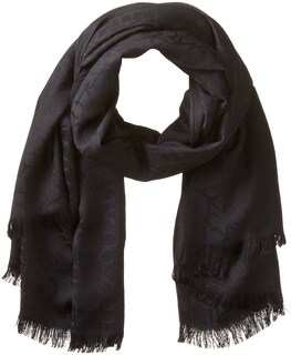 Foto 1 | Foto 1 | Bufanda Calvin Klein Pashmina Para Mujer Negra Con Logotipo Tonal - Venta Internacional.
