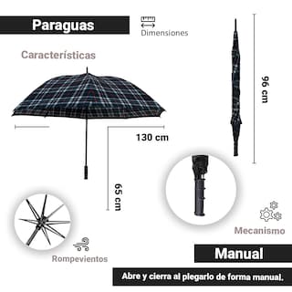 Foto 2 | Foto 2 | Paraguas se Golf Manual Importadora La Merced color Negro