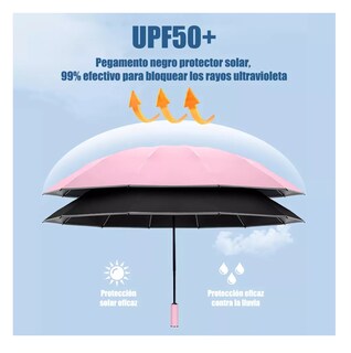 Foto 3 | Foto 3 | Paraguas Automático Belug Extragrande 105 cm Reforzado 10 Varillas Rosa-Negro