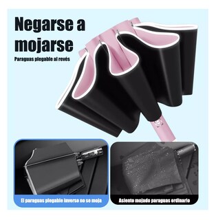 Foto 4 | Foto 4 | Paraguas Automático Belug Extragrande 105 cm Reforzado 10 Varillas Rosa-Negro