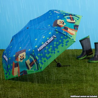 Foto 2 | Foto 2 | Paraguas Minecraft Para Niños Plegable, Duradero Y Compacto, Azul/verde - Venta Internacional.