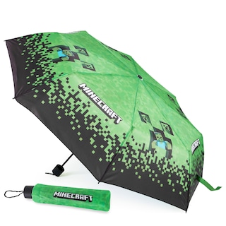 Foto 1 | Foto 1 | Paraguas Minecraft Kids Con Forma De Cúpula Transparente Plegable, Color Negro Y Verde - Venta Internacional.