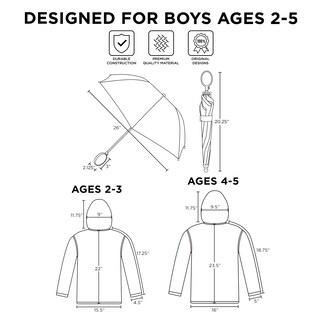 Foto 7 | Foto 7 | Set De Ropa Impermeable Mattel Thomas Para Niños Con Paraguas Y Poncho, 4-5 Años, Azul - Venta Internacional.