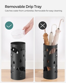 Foto 4 | Foto 4 | Soporte Para Paraguas Songmics De Metal Con Bandeja De Agua Y 4 Ganchos, Color Negro - Venta Internacional.