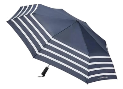 Foto 1 | Foto 1 | Paraguas Sombrilla Tommy Hilfiger De Boton Retráctil Casual Color Azul Diseño Rayas - Original