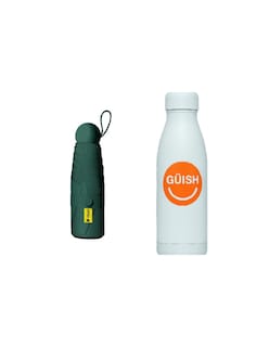Foto 1 | Foto 1 | Paraguas Sombrilla+bolsa Cápsula Verde Oscuro + Gratis Termo Güish De Regalo
