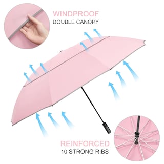 Foto 3 | Foto 3 | Paraguas G4free A Prueba De Viento Con Rayas Reflectantes Invertidas De 157 Cm - Venta Internacional.