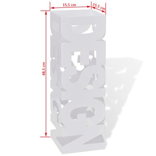 Foto 4 | Foto 4 | Soporte Para Paraguas Vidaxl Cuadrado Acero Blanco 19 1 Cm - Venta Internacional.