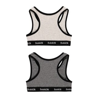 Foto 2 | Foto 2 | Pack De 2 Tops Color Gris Claro/oscuro Para Niña Boboli