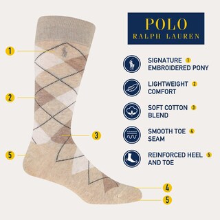 Foto 1 | Foto 1 | Calcetines Tipo Polo Ralph Lauren Con Estampado Argyle Para Hombre, Talla Grande Y Alta