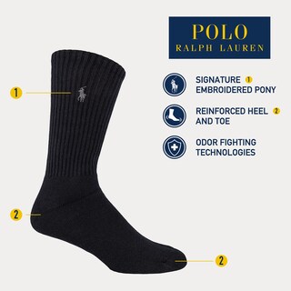 Foto 1 | Foto 1 | Pack De 3 Pares De Calcetines Polo Ralph Lauren, Acanalados, Informales, Redondos, Para Hombre